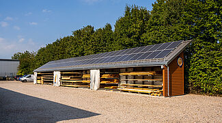 cantilever racking with roof and solar panels