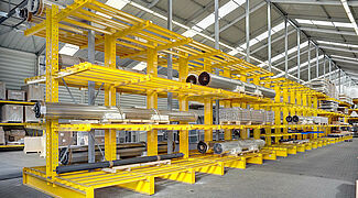 Cantilever racking system for storing metal
